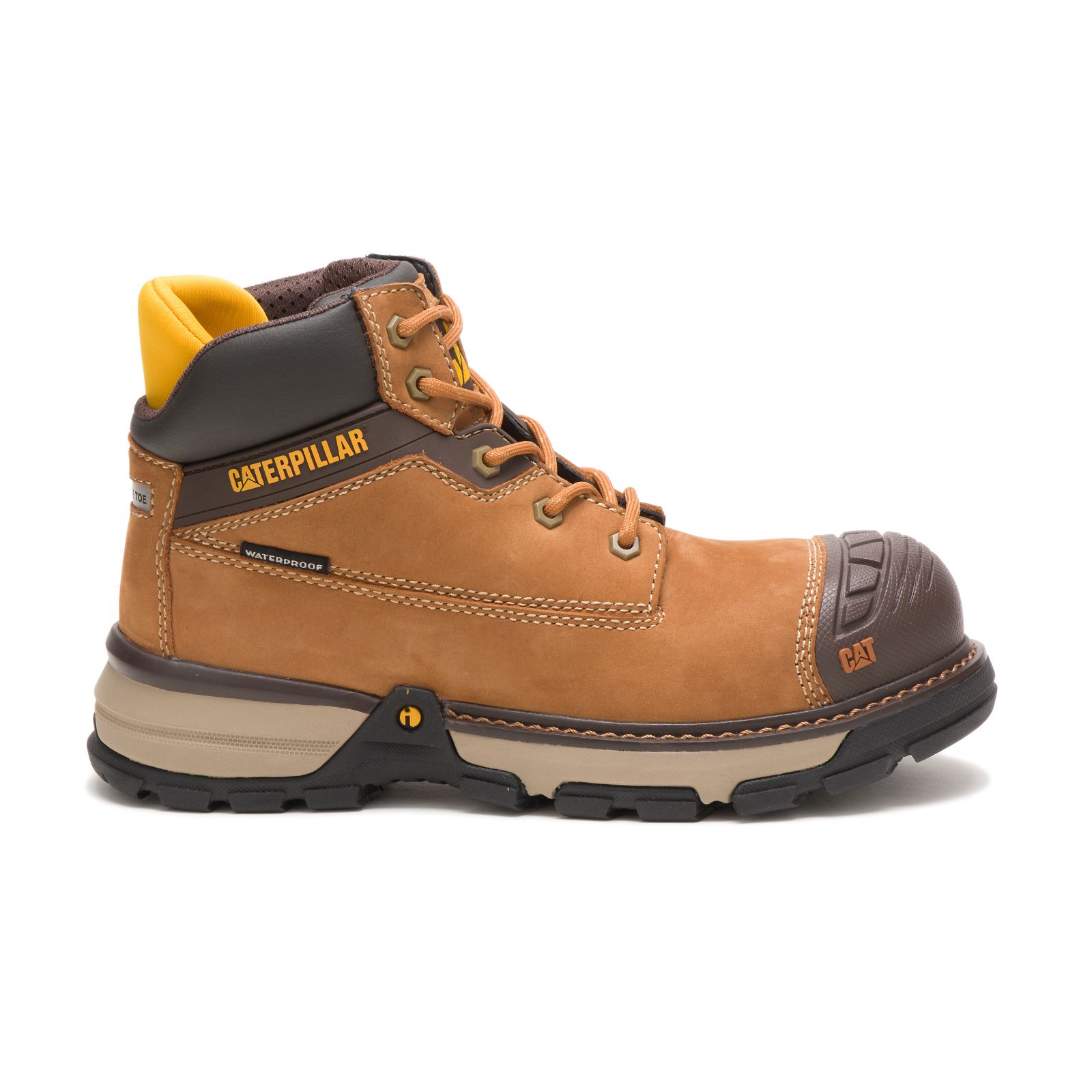 Women's Caterpillar Excavator Superlite Waterproof Nano Toe Work Boots Brown Ireland FYSL63294